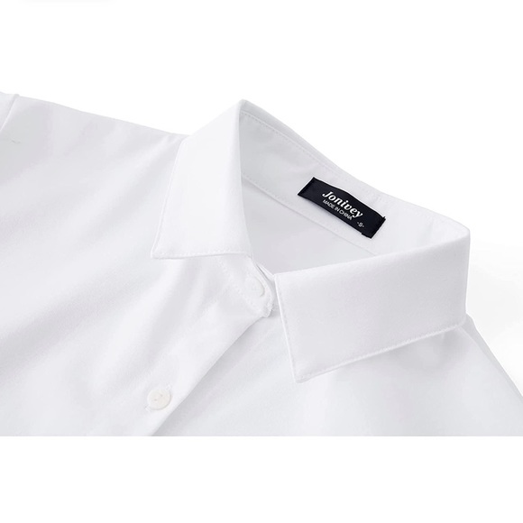 Women's Long Sleeve White Button Down - for work, dress up, formal / casual - Picture 14 of 16